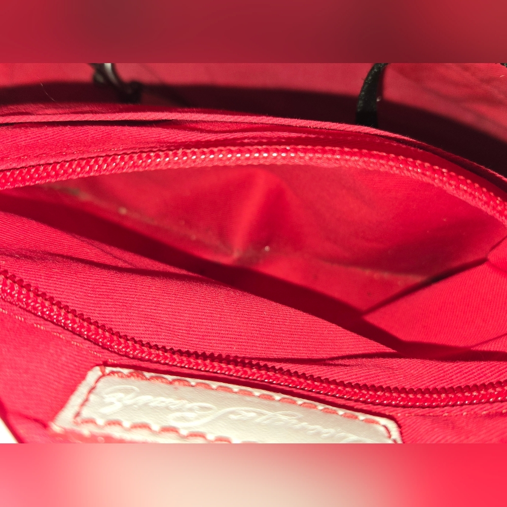 Dooney & Bourke Red and White Floral Drawstring Bucket Bag - Picture 9 of 16